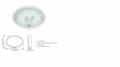 LED Ceiling Light 12V 24V 36SMD Round Dome Lamp On/Off/Door Switch
