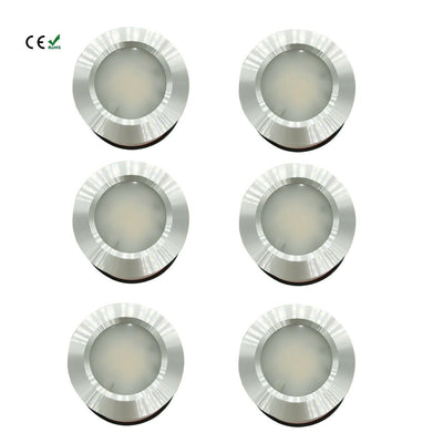 Pack of 6 LED 12V 24V Spot Lights Caravan Boat Chrome Recessed Downlights