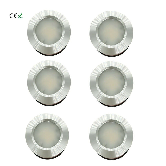 Pack of 6 LED 12V 24V Spot Lights Caravan Boat Chrome Recessed Downlights