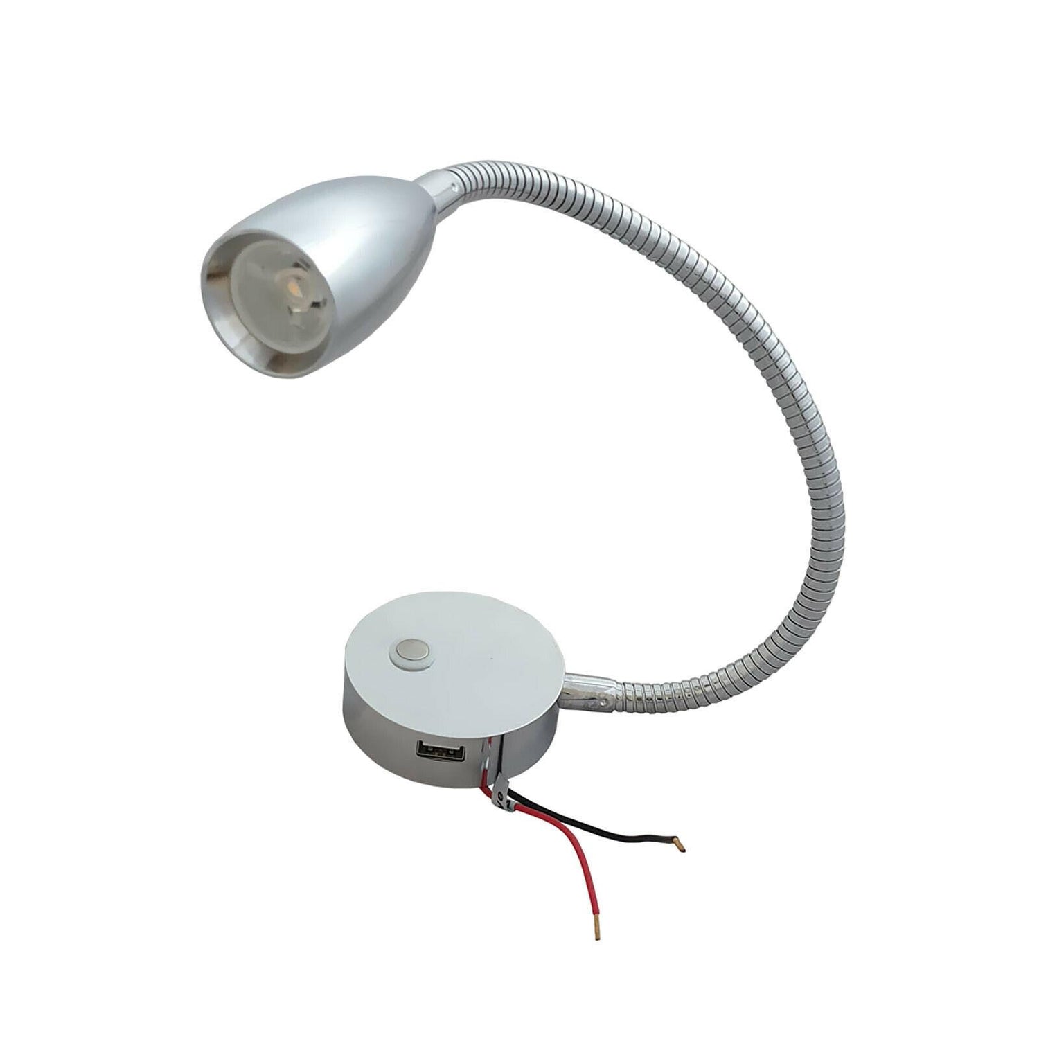 LED Flexible Reading Light 12V 24V Spotlight Touch Switch Dimmable USB ...